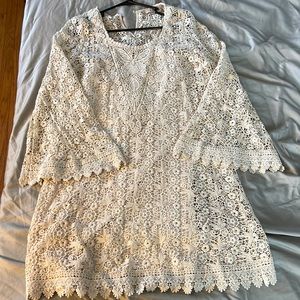 Cream thick lace dress